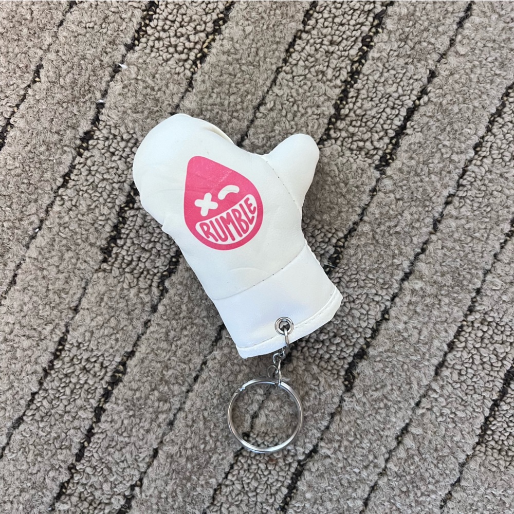 White and Red Rumble Boxing Gym Keychain Glove